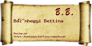 Bánhegyi Bettina névjegykártya