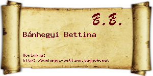 Bánhegyi Bettina névjegykártya